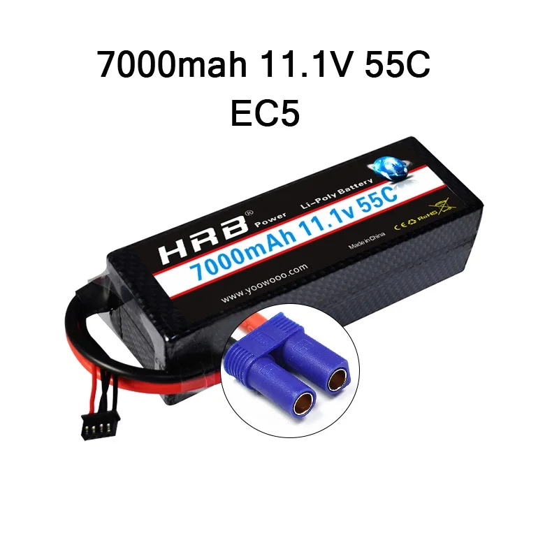 3S2P 7000mah EC5 HRB Lipo 7,4 V 11,1 V 14,8 V 2S 3S 4S 2P Аккумулятор 7,4 V 7000mah 55C T DEAN XT60 MAX 110C Жесткий Чехол для RC 1/10 Scale Trx Stampede Car - Цвет: 3S2P 7000mah EC5