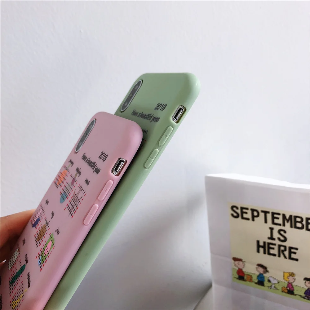 Case For iPhone XS XR Max 7 8 6S 6 Plus Luxury Cute English Calendar Phone Cases X Soft TPU Silicone Cover |
