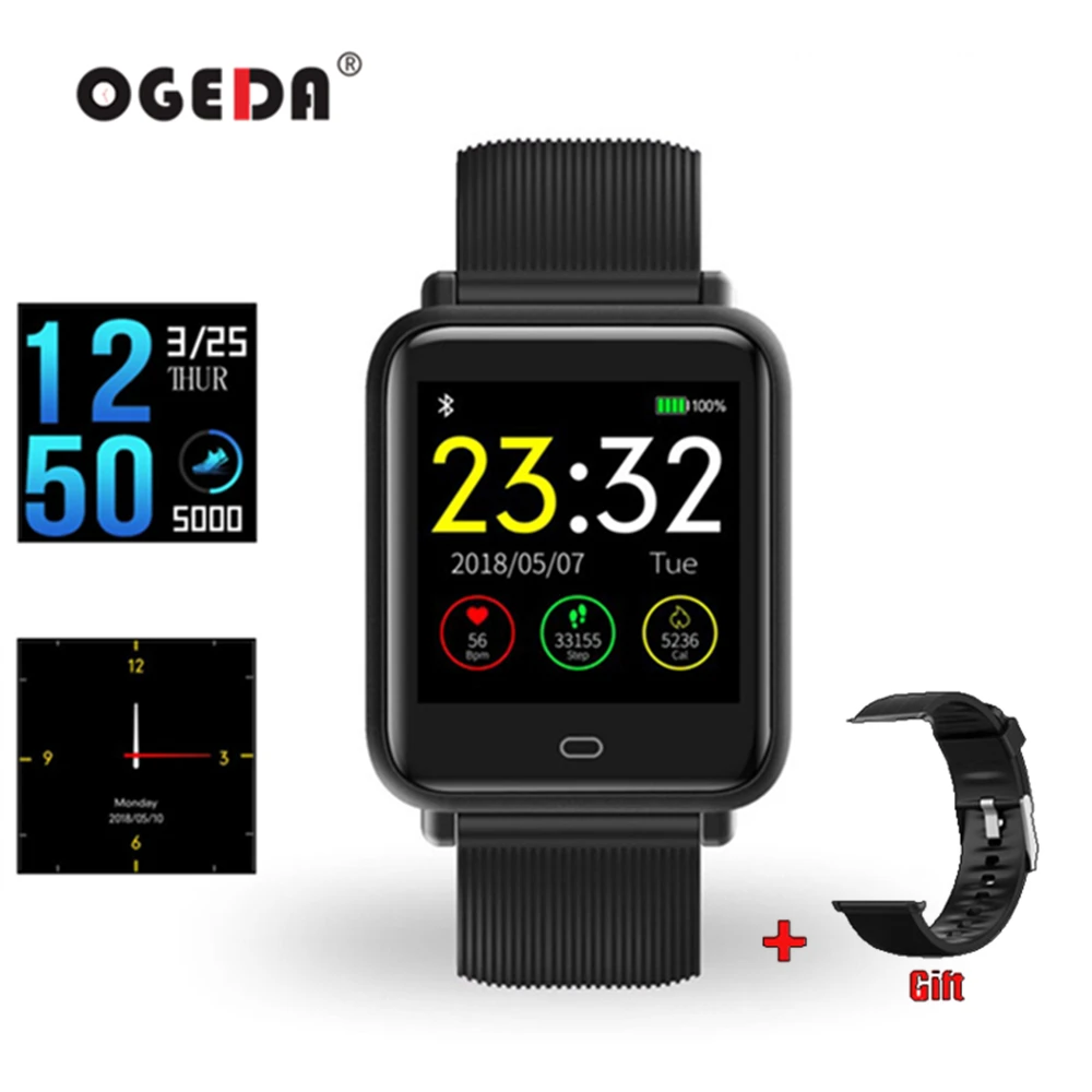 OGEDA Q9 Смарт часы Для мужчин женщин IP67 Водонепроницаемый спортивные для IOS и Android