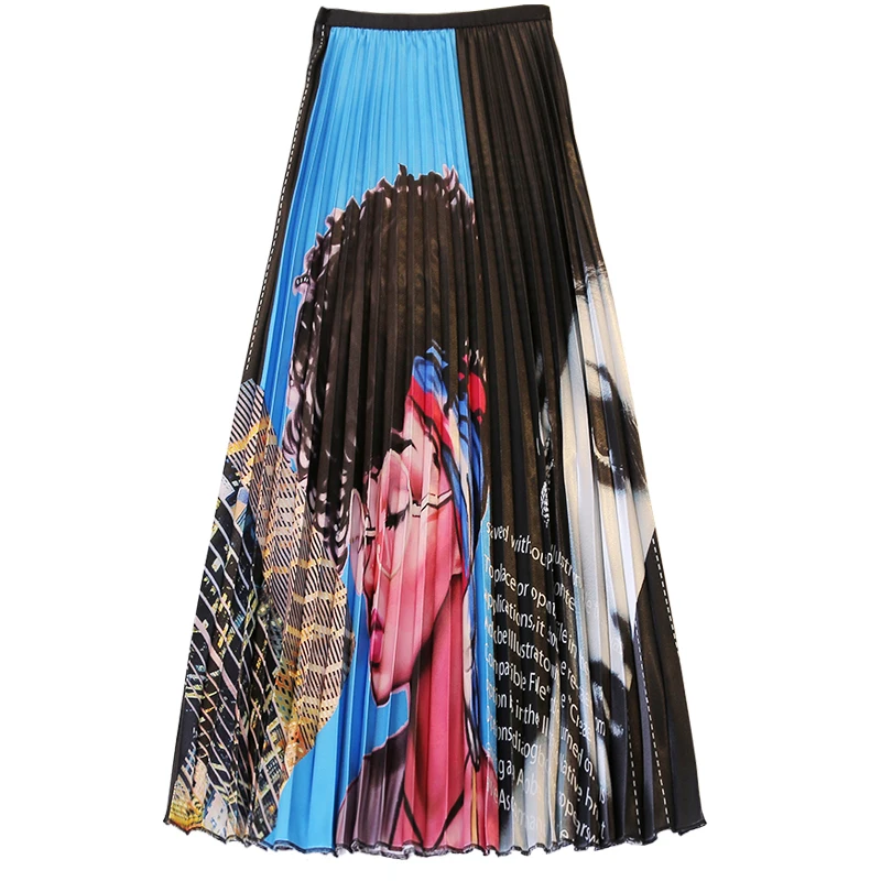 Женская плиссированная юбка Trytree из полиэстера с принтом и эластичной талией на