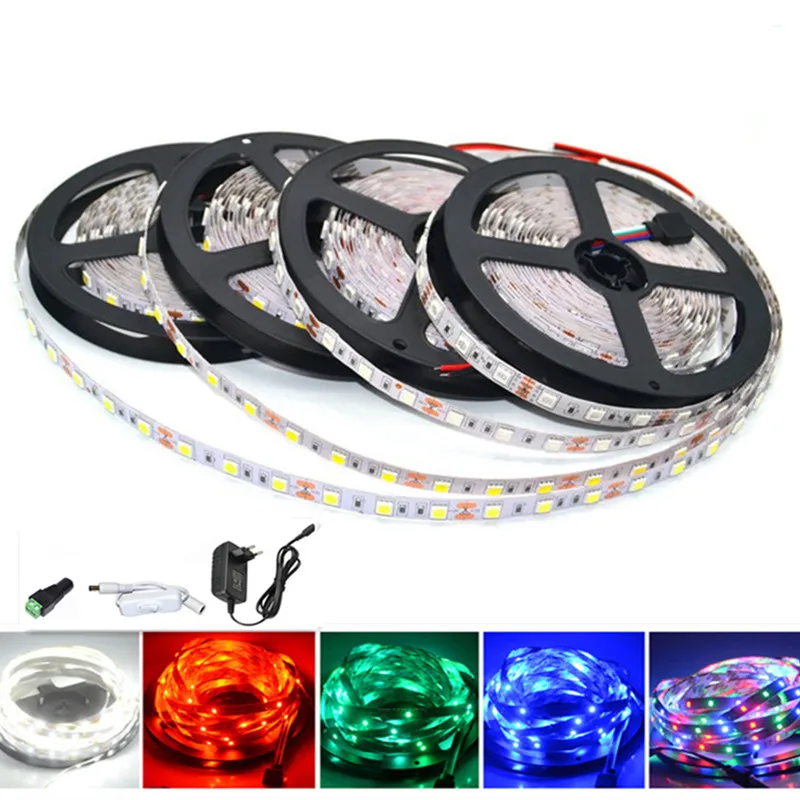5 м 5050 SMD ярче чем 2835 Светодиодный светильник для выращивания растений DC 12V 60 s/M