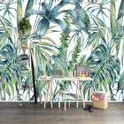 Фотообои 3D современные с тропическими листьями, растениями, фрески для гостиной, тематический фон для гостиницы, ткань для стен, экологически чистые обои