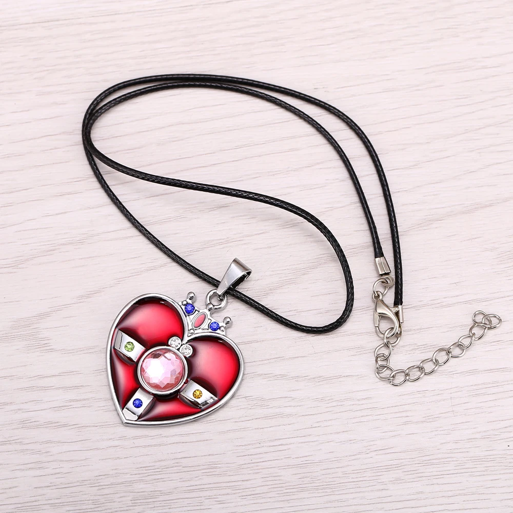 J Store аниме подвеска в форме красного сердца Сейлор Мун ожерелья для женщин чокер