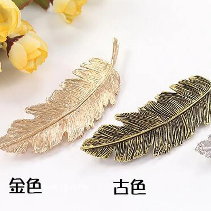 Женская Очаровательная металлическая большая заколка для волос в виде листьев