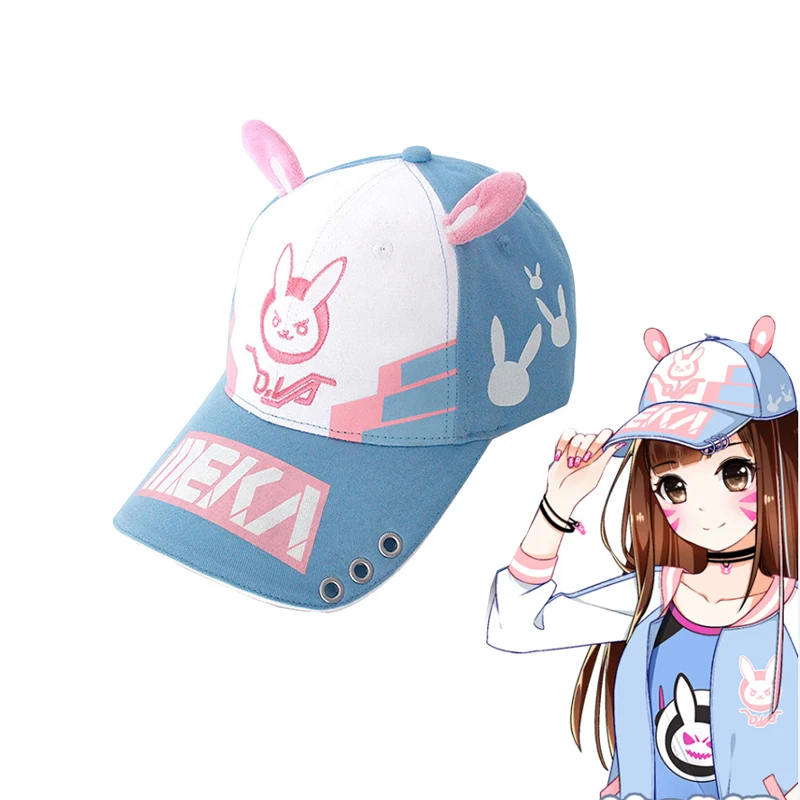 Игры OW D.VA симпатичная бейсболка шапка с заячьими ушками Милая футболка