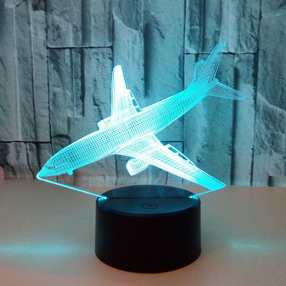 Креативная цветная 3d лампа с приземлением светодиодный ночник сенсорным