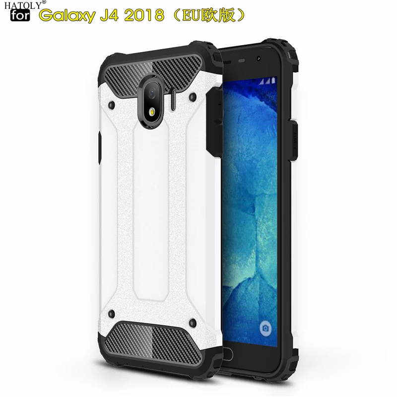 Чехол HATOLY для Samsung Galaxy J4 2018 тяжелый армированный тонкий жесткий резиновый чехол