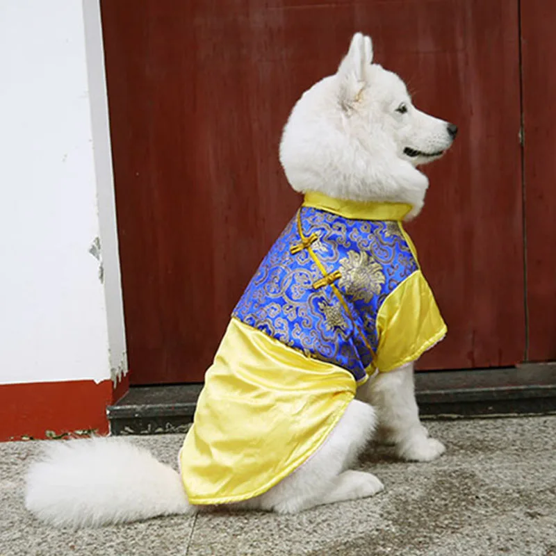 Китайский стиль зимние теплые большие куртки для собак Одежда домашних животных