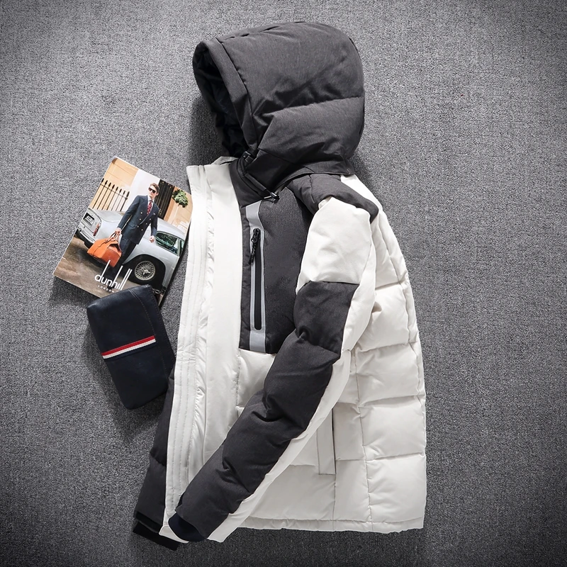 Fashion Brand Mens Hooded Duck Down Jackets Coat Jacket 2018 Winter Parkas Couple Clothes Warm Outwear Overcoat 8006 | Мужская одежда