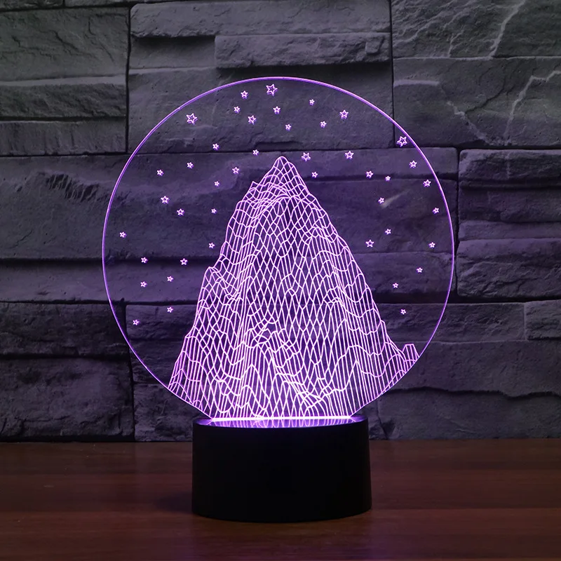 

Оптовая продажа, светодиодный ночник 3d Snow Mountain, Usb лампа, настраиваемая сенсорная акриловая 3d лампа для детской комнаты, светодиодная лампа