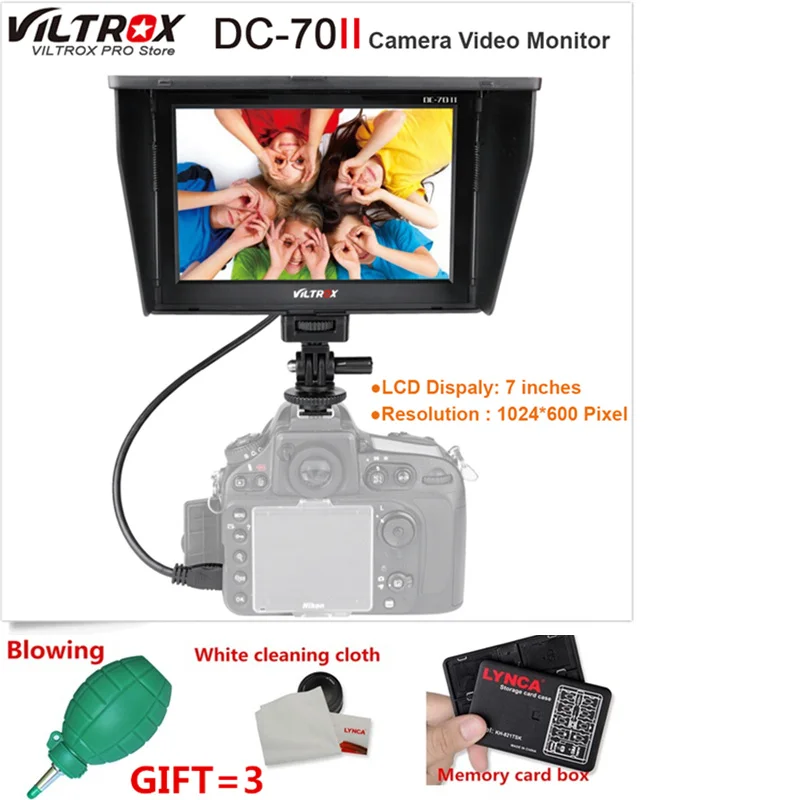 Viltrox DC 70II 7 &quot4 K ЖК камера видео монитор HDMI AV вход 1024*600 дисплей для Canon Nikon BMMCC