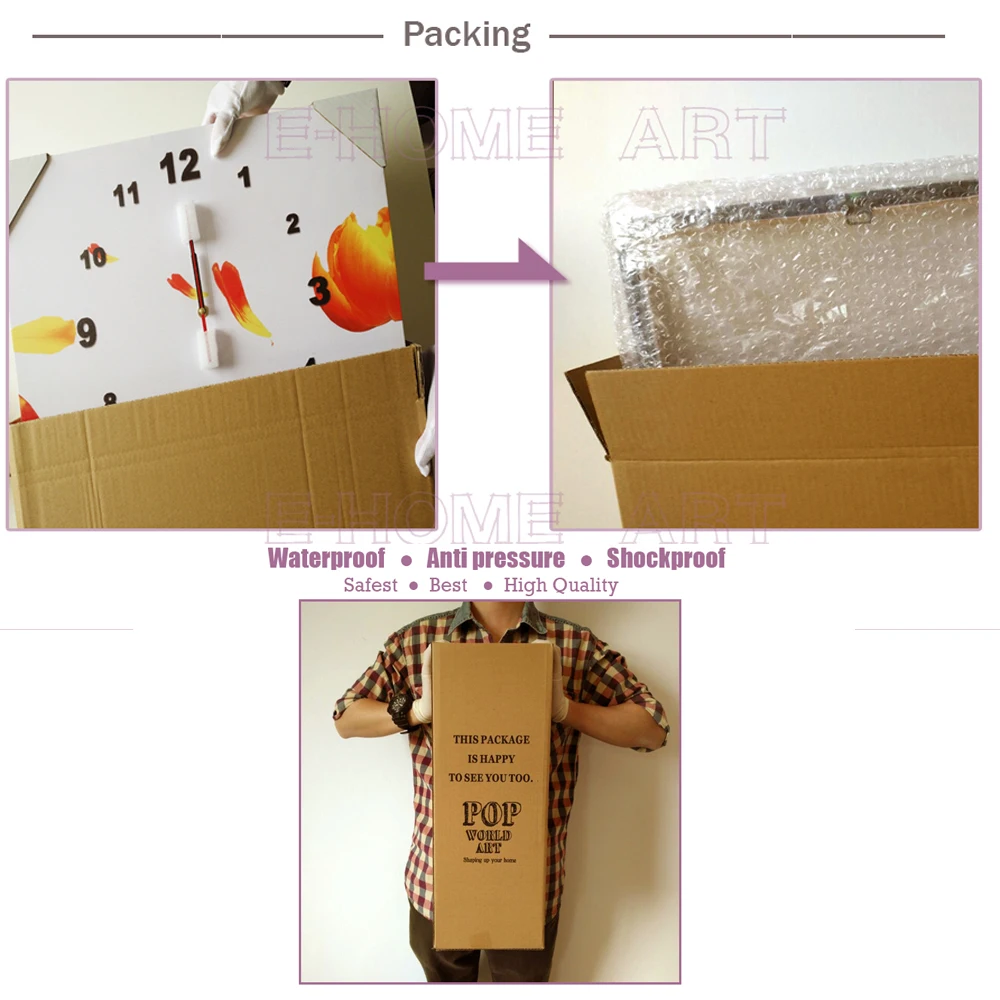 

Free Shipping E-HOME Iceberg Cloud Sea Clock in Canvas 3pcs wall clock 17121121