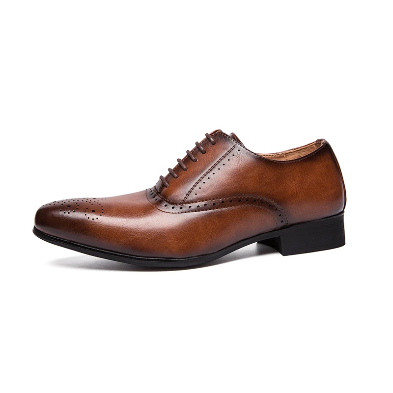 Size39-45 Brogue Shoes for Men's High Quality Leather Party Evening Point Toe Man Luxury Fitness Footwear Black Brown Male | Обувь