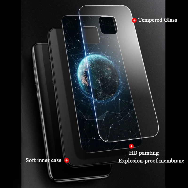 Стеклянный чехол Aixuan для Huawei Mate 20 Pro 20X с рисунком из закаленного стекла