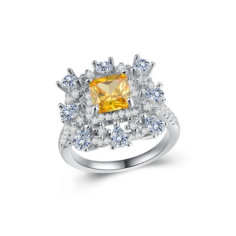 Новое поступление 2018 лидер продаж модное роскошное женское кольцо с желтым