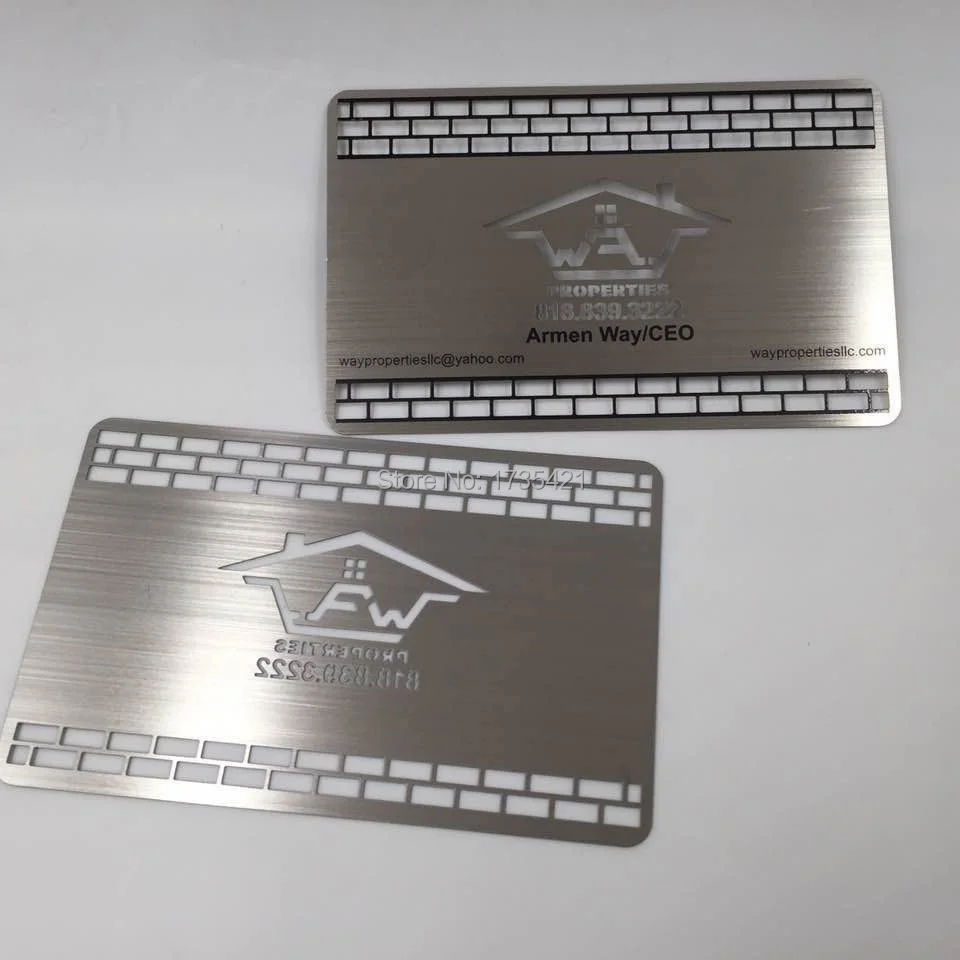 

(100pcs/lot)brushed stainless steel membership CEO metal cutting out cards
