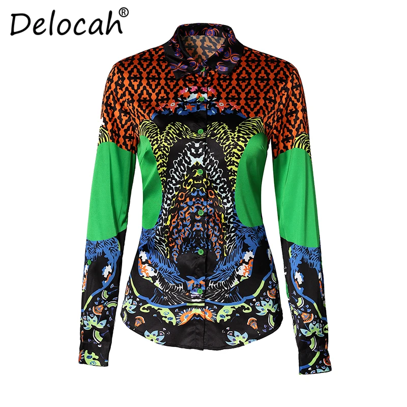 Блузка Delocah 3XL Женская с длинным рукавом Повседневная рубашка модный топ