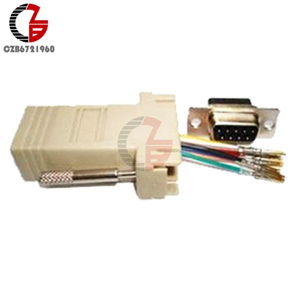 DB9 RS232 Male к RJ45 Female M/F адаптер модуля конвертер соединитель Extender|db9 female adapter|db9 adapterdb9
