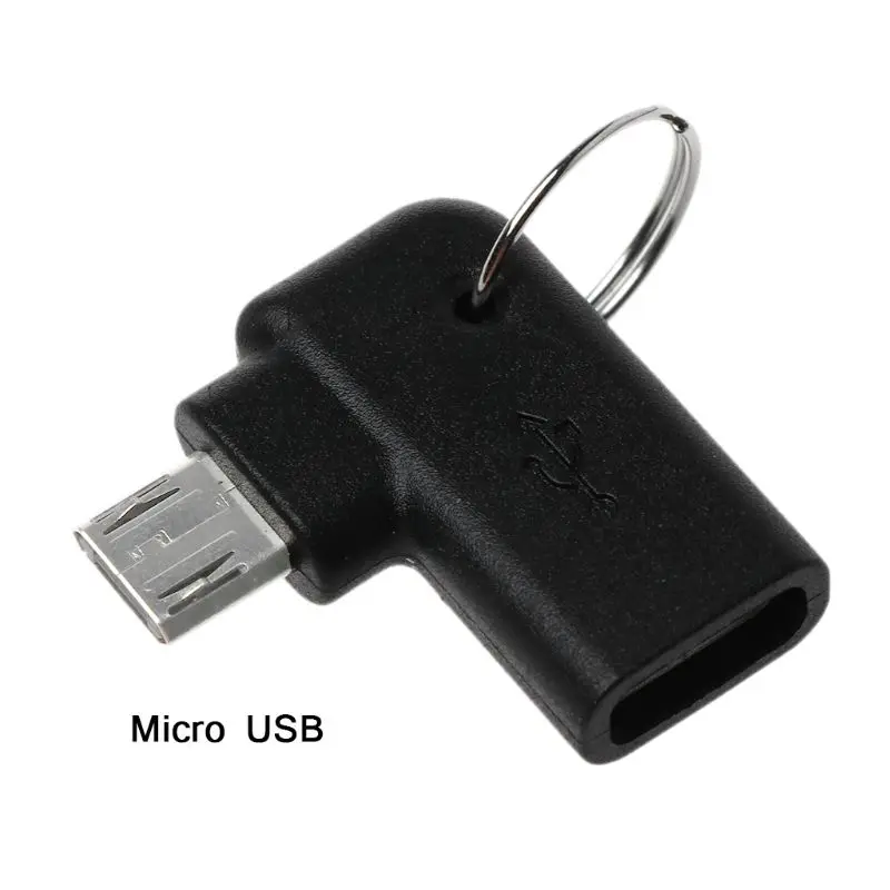 90 градусов Тип C женский микро USB Мужской зарядный разъем адаптер для samsung huawei Android мобильный телефон планшет Powerbank