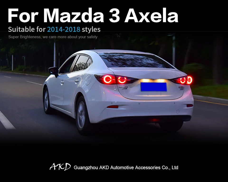 AKD Тюнинг автомобилей задние фонари для Mazda 3 Мазда 3 Axela- задние фонари светодиодный DRL ходовые огни Противотуманные фары с ангельскими глазками задние фонари