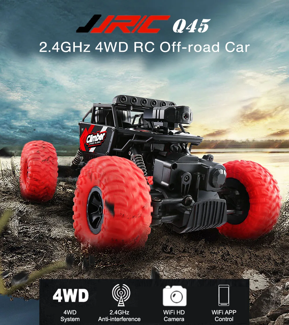 JJRC Q45 RC автомобили 1/18 2 4 ГГц 4WD внедорожный автомобиль WiFi FPV 480P камера приложение