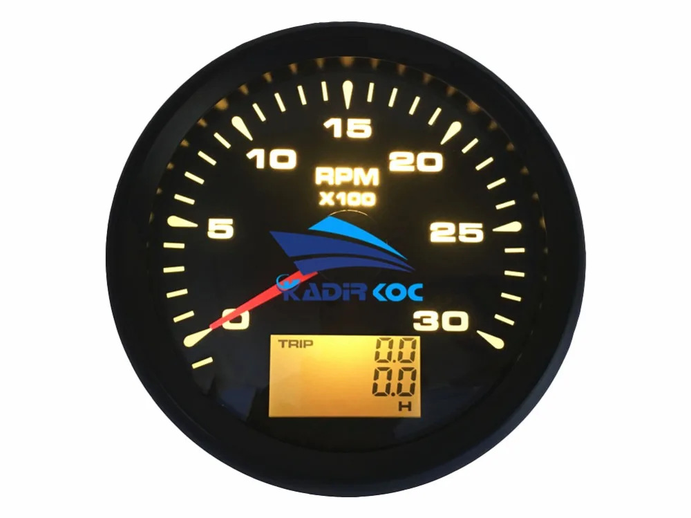 1 шт. стиль 85 мм Тахометр измерительные приборы 0-3000 об/мин морской ЖК-дисплей счетчики Rev 9-32 В водонепроницаемые революционные счетчики с подсветкой для автомобиля