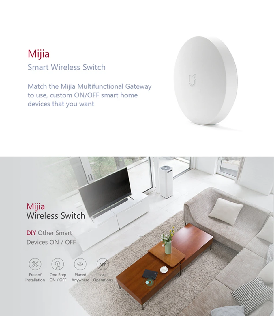 Xiao mi Цзя Aqara Беспроводной переключатель mi ni ZigBee версия с гироскопом умный дом дистанционного Управление центр для mi дома приложение шлюза концентратора