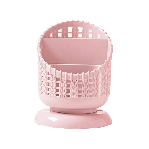 Pink Дорожная сумка для хранения, Подарочный полый держатель из ротанга, органайзер для ручек, офисный органайзер для хранения канцелярских принадлежностей, школьный студенческий пенал - Цвет: Pink