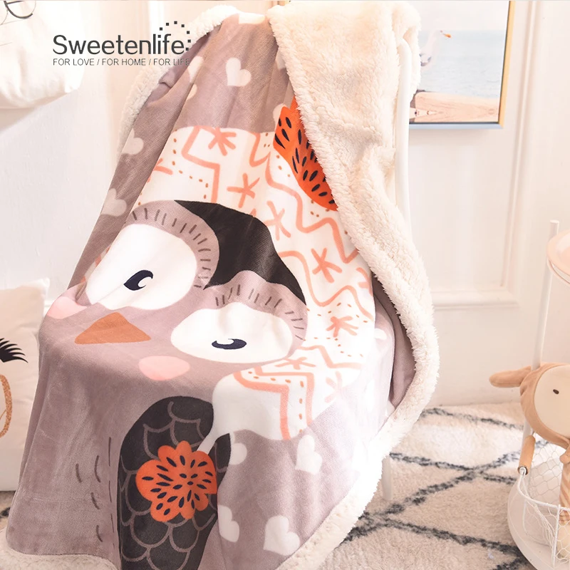 Супермягкое одеяло Sweetenlife из шерпы 100x140 см детское полотенце дорожное