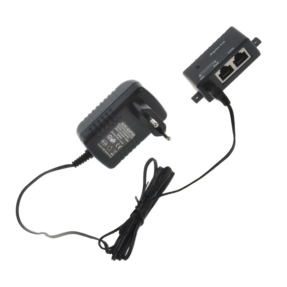 1 порт Gigabit настенное крепление питания через Ethernet PoE инжектор 48 в 15 Вт комплекте: