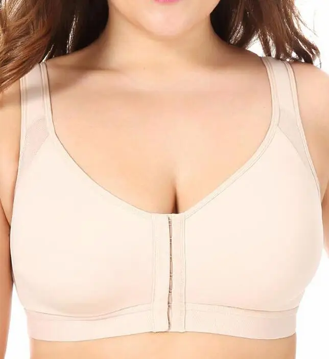 Comfortable Women's Full Coverage Non-padded Underwear Front Closure Back Support Posture Wireless Bra | Женская одежда