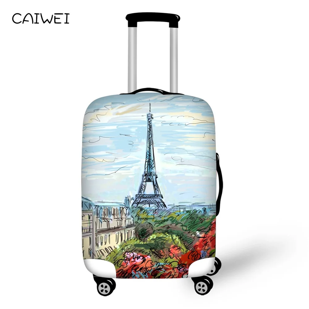 Фото Чехол для чемодана с Эйфелевой башней эластичные сумки чехлы багажа сделанные
