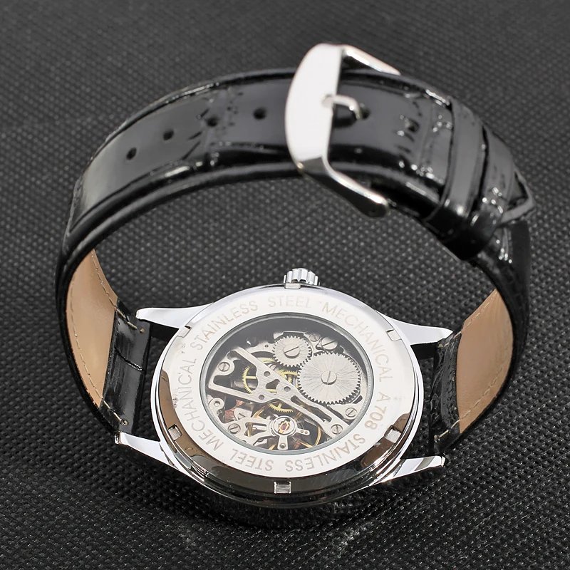 FORSINING Мужские автоматические часы модные Tourbillon полые механические бизнес с