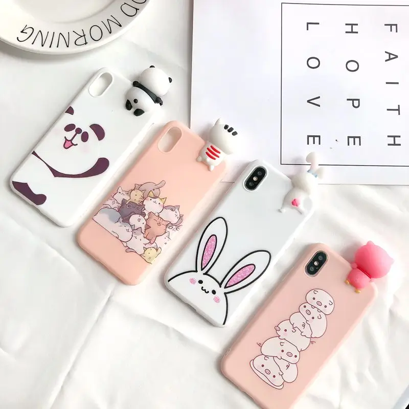 5S SE 3D чехол для iPhone 7 Plus Панда Свинья Единорог силиконовый 8 6 6s 5 X XR XS Max Capinha |
