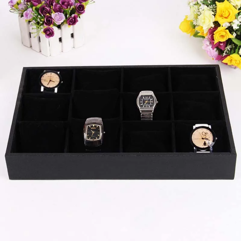 

PU Leather 12 Grid Watch Box Professional Wrist Watch Display Jewelry Storage Holder Organizer Case Tray