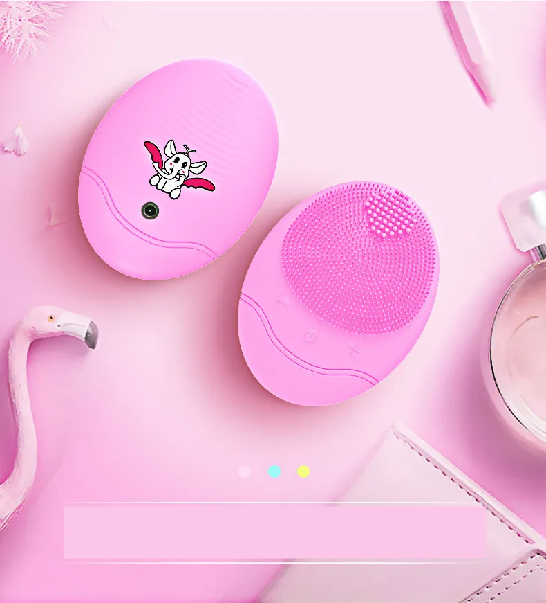 Очищающая щетка для лица силиконовая Кожа супер мягкий силикон зарядка через