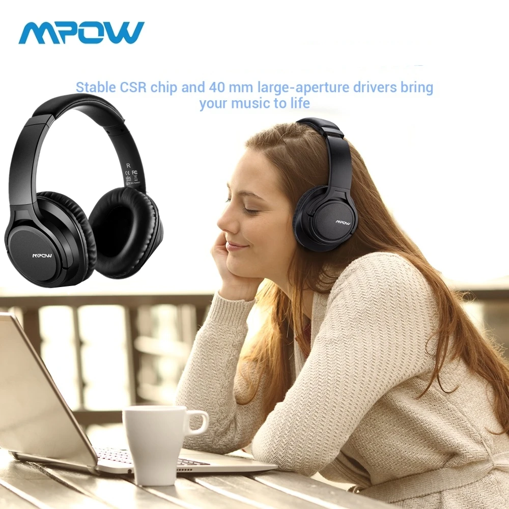 Mpow H7 Bluetooth Наушники Hi Fi стерео наушники с шумоподавлением большой размер