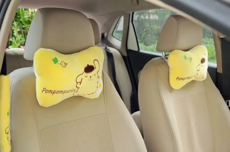 1 пара мультфильм Новая мягкая Марка pom-Pom Purin забавная собака плюшевое покрытие ремня безопасности кости подголовник автомобиля подушка шеи мягкая игрушка