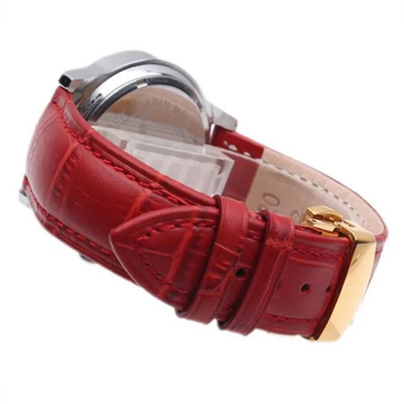 Perfect Red Genuine cowhide Leather 12 14 16 18 20 22 mm watche band strap Belt Watchband Folding Clasp / Buckle + Tool