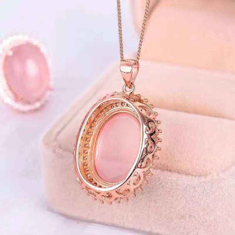 Комплект ювелирных изделий из серебра 925 пробы с розовым кварцем|jewelry sets|gift giftsgift