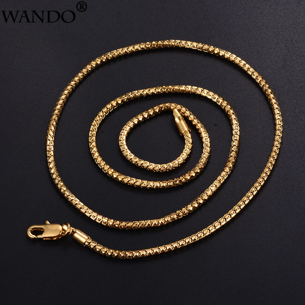 WANDO Trendy gold color bracelet For men copper chain birthday gift souvenir jewelry for women | Украшения и аксессуары