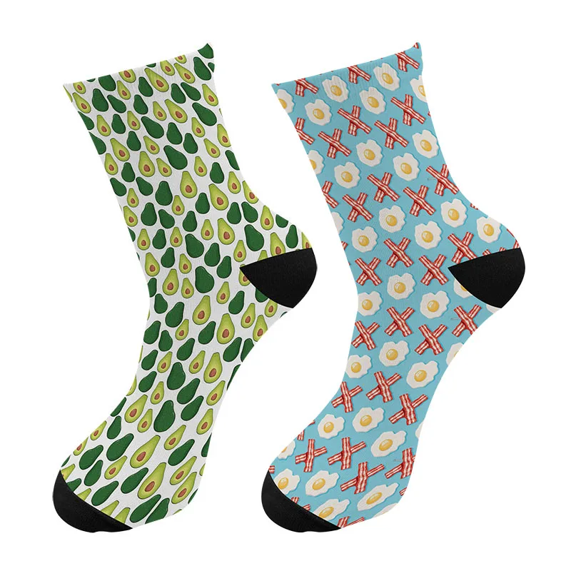 

Носки мужские длинные с 3D-принтом авокадо, яичницы, рыбы