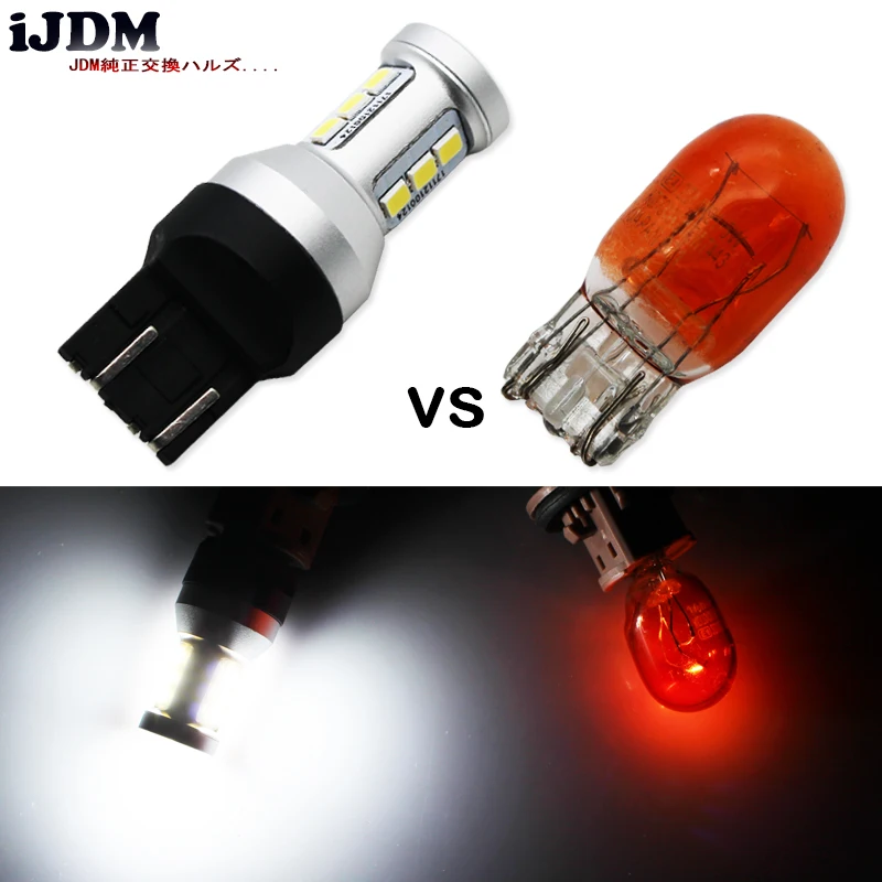 IJDM 6000K белый 7443 T20 W21W светодиодный высокой мощности 12 SMD 3030 лампы для 2009 2016 Fiat 500