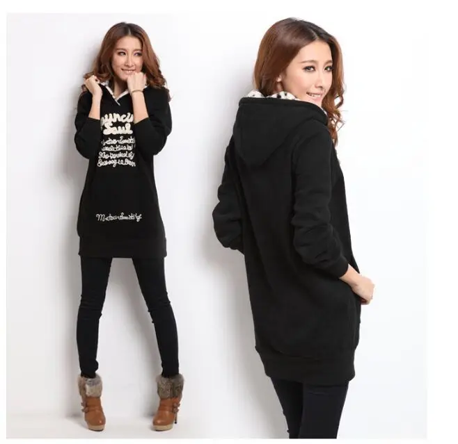 Женские свободные толстовки на осень и зиму флисовые с капюшоном хлопковое