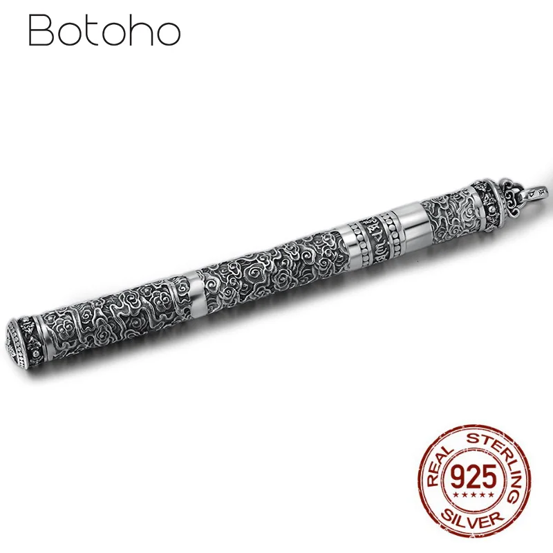 Серебряная шариковая ручка 925 пробы ожерелье с подвеской для мужчин и женщин