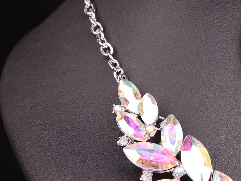 Женский ювелирный комплект из колье и серёг с кристаллами|necklace earring|bridal jewelry