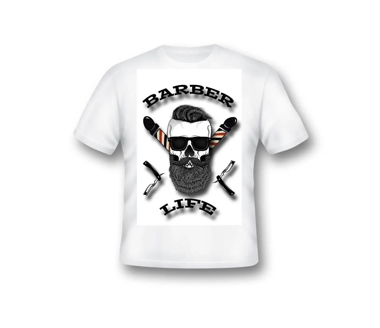 

Hot Sale Fashion High Quality Personality Modern Barber Life T Shirt, Men'S, Barber Wear Hip Hop Street T-Shirt