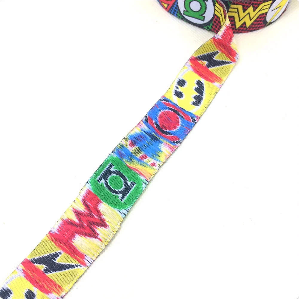 

NEW wholesale 5/8"+7/8"(16mm+22mm 20yards/lots) Polyester Super hero Cartoon Woven Jacquard Ribbon For Dog Collar KTZD15102405