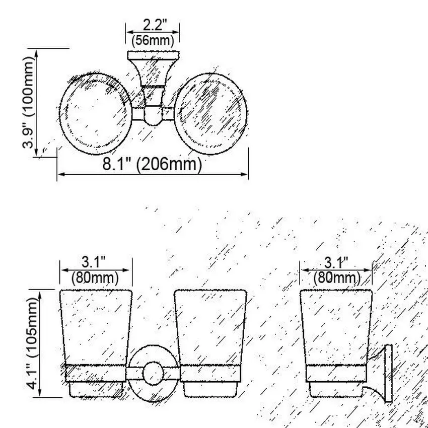 Темный черный бронзовый настенный держатель для зубной щетки с масляным