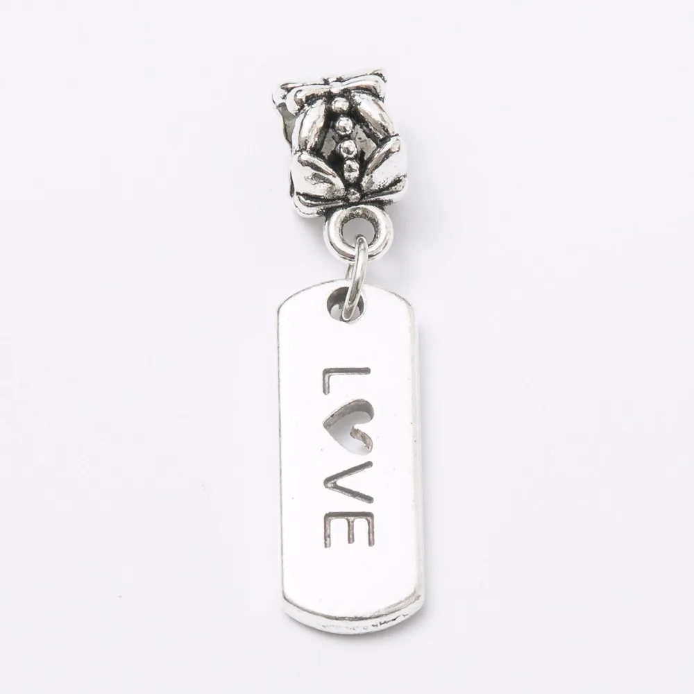 Смешанные 24 шт. пластины тибетские серебряные бусины с большим отверстием